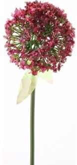 Kunst Sierui/Allium steelbloem rose/rood 70 cm - Kunstbloemen Roze