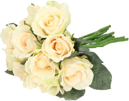 Kunstbloem - 10x - roos Alice - de luxe - rood - 30 cm - kunststof steel - decoratie