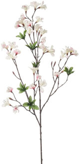 Kunstbloem Azalea bloesem - 90 cm - creme/roze - Kunstbloemen