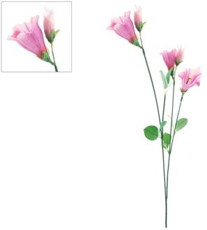 Kunstbloem "Campanula" Licht Roze Zijde 60 Cm