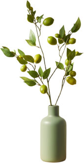 Kunstbloem citrusfruit tak limoen - 135 cm - groen