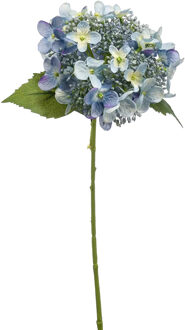 Kunstbloem hortensia tak - 50 cm - licht blauw - kunst zijdebloem - Hydrangea - decoratie