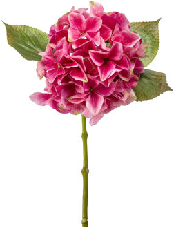 Kunstbloem hortensia tak - Challenge - 47 cm - fuchsia - kunst zijdebloem - Hydrangea
