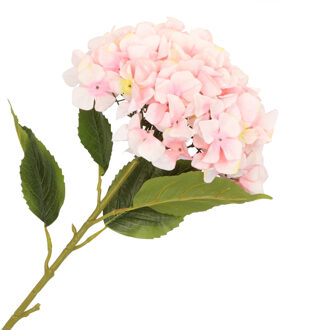 Kunstbloem Hortensia tak - lichtroze - 109 cm - losse steel - Kunst zijdebloemen - Kunstbloemen