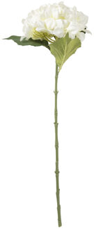 Kunstbloem hortensia - wit - 63 cm