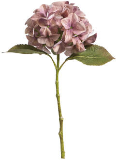 Kunstbloem Hydrangea Stem - Oud - 47 Cm - Polyethyleen - Roze
