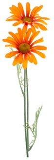 Kunstbloem "Madeliefje" Oranje Zijde 56 Cm
