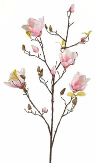 Kunstbloem - Magnolia - op tak - 105 cm - roze - sierbloemen - decoratie - Kunstbloemen