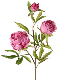 Kunstbloem pioenroos Spring Dream -A roze - 73 cm - kunststof - Kunstbloemen