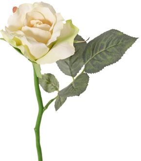 Kunstbloem - roos Alice - de luxe - rood - 30 cm - kunststof steel - decoratie Creme