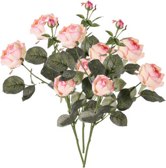 Kunstbloem roos Ariana - 3x - roze - 73 cm - kunststof steel - decoratie bloemen