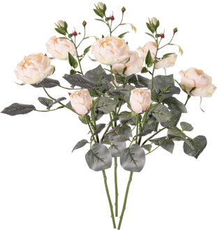 Kunstbloem roos Ariana - 3x - wit - 73 cm - kunststof steel - decoratie bloemen