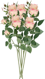 Kunstbloem roos Ariana - 5x - roze - 73 cm - kunststof steel - decoratie bloemen