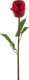 Kunstbloem Roos Bud tak - 58 cm - rood - Kunst zijdebloemen