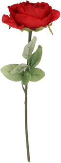 Kunstbloem roos Diana - rood - 36 cm - kunststof steel - decoratie bloemen