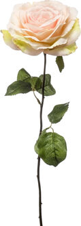 Kunstbloem Roos Laurie tak - 57 cm - licht roze - Kunst zijdebloemen