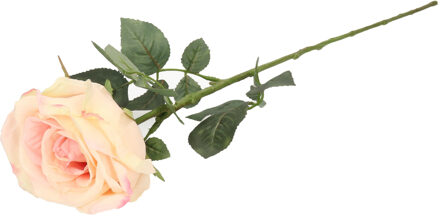 Kunstbloem roos Nova - lichtroze - 75 cm - kunststof steel - decoratie bloemen