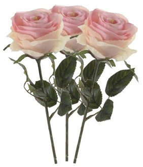 Kunstbloem roos Simone licht roze 45 cm - Kunstbloemen