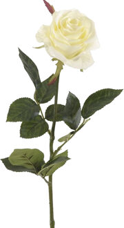 Kunstbloem roos Simone - wit - 73 cm - decoratie bloemen - Kunstbloemen