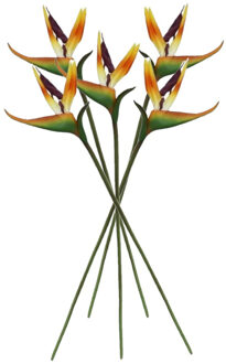 Kunstbloem Strelitzia - 5x - 62 cm - losse tak - kunst zijdebloem - Paradijsvogelplant - decoratie