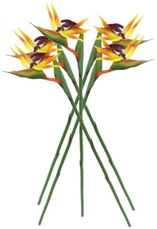 Kunstbloem Strelitzia - 5x - 81 cm - losse tak - kunst zijdebloem - Paradijsvogelplant - decoratie