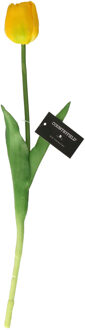Kunstbloem Tulp Tulipa - 44 cm - geel - Real Touch