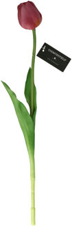 Kunstbloem Tulp Tulipa - 44 cm - paars - Real Touch