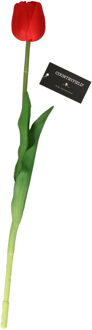 Kunstbloem Tulp Tulipa - 44 cm - rood - Real Touch