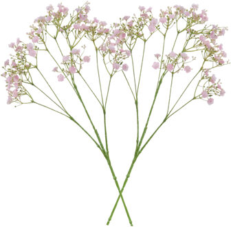 Kunstbloemen - 2x - Gipskruid/Gypsophila - takken - roze - 70 cm
