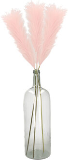 Kunstbloemen bloemstuk pluimen boeket in vaas - lila paars - 104 cm hoog - Kunsttakken