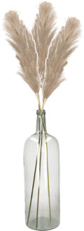Kunstbloemen bloemstuk pluimen boeket in vaas - zilvergrijs - 104 cm hoog - Kunsttakken