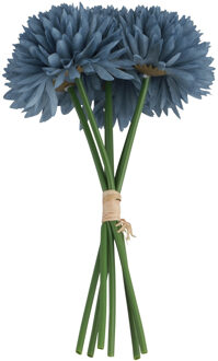 Kunstbloemen boeket dahlia - blauw - 26 cm - bloemstuk