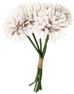 Kunstbloemen boeket dahlia - wit - 26 cm - bloemstuk