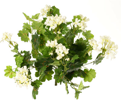 Kunstbloemen boeketje Oostenrijkse geranium - wit - 40 cm