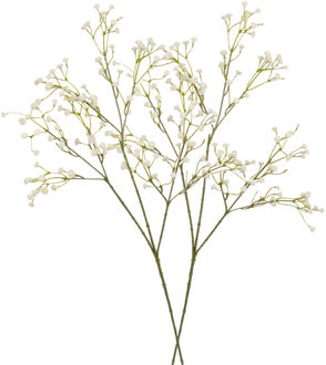 Kunstbloemen Gipskruid/Gypsophila takken - 2x stuks - gebroken wit - 60 cm - Kunstplanten steelbloem
