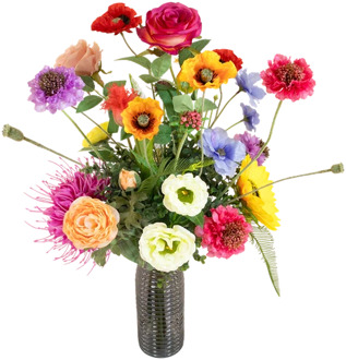 Kunstbloemen Plukboeket bont