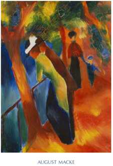 Kunstdruk August Macke - Strada soleggiata 60x80cm Divers - 60x80 cm