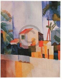Kunstdruk August Macke - Weißes Haus 56x71cm Divers - 56x71 cm