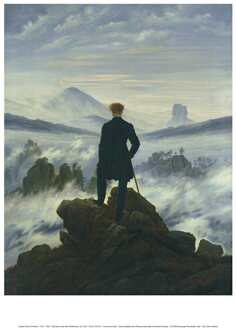 Kunstdruk Caspar David Friedrich Der Wanderer im Nebelmeer 30x40cm Divers - 30x40 cm