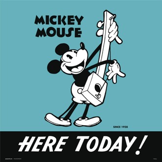 Kunstdruk Disney Mickey 90 I 30x30cm Divers - 30x30 cm