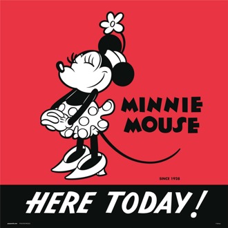 Kunstdruk Disney Minnie 90 I 30x30cm Divers - 30x30 cm
