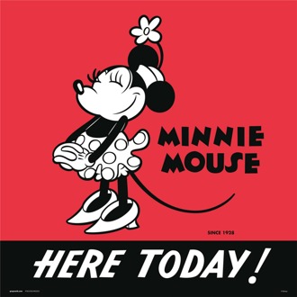 Kunstdruk Disney - Minnie 90 I 30x30cm Divers - 30x30 cm