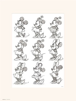 Kunstdruk Disney Minnie Sketch 30x40cm Divers - 30x40 cm