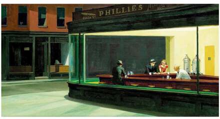 Kunstdruk Edward Hopper Nighthawks 40x30cm Divers - 40x30 cm