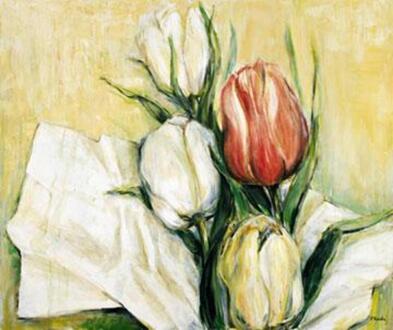 Kunstdruk Elisabeth Krobs - Tulipa Antica 117x98cm Divers - 117x98 cm