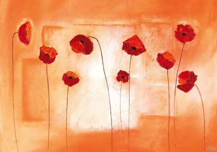 Kunstdruk Erika Heinemann - Poppy Meeting 100x70cm Divers - 100x70 cm