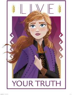Kunstdruk Frozen - Live Your Truth 30x40cm Divers - 30x40 cm