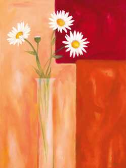 Kunstdruk Günter Gohn - Margeriten mit Siena-Braun 60x80cm Divers - 60x80 cm