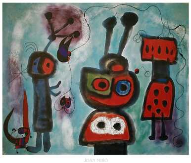 Kunstdruk Joan Miró - Loiseau au regard calme 80x60cm Divers - 80x60 cm