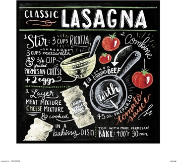 Kunstdruk Lily And Val Classic Lasagna 30x30cm Divers - 30x30 cm